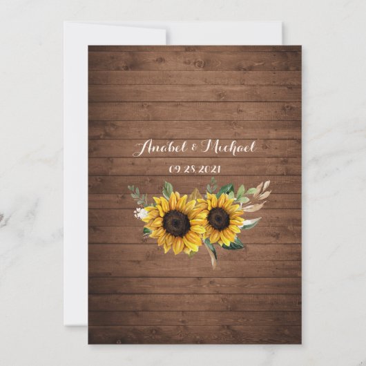 Rustic Wood Sunflower String Lights Lace Mason Jar Kaart (Achterkant)