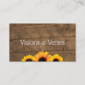 Rustic Wood & Sunflower Visitekaartje (Voorkant)