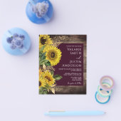 Rustic Wood Sunflower Wedding Invitting Flyer (Enkel)