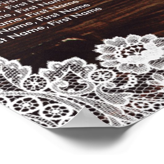 Rustic Wood Sunflower Wedding Seating Chart 12 Poster (Hoek)