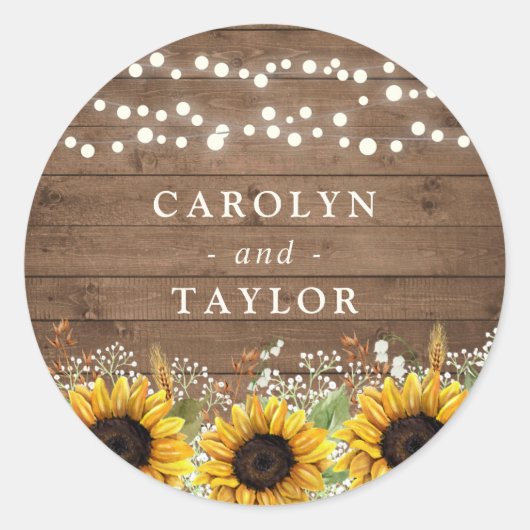 Rustic Wood Sunflower's Breath Seal Sticker (Voorkant)