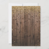 Rustic Wood Surprise 50th Gold Glitter Birthday Kaart (Achterkant)