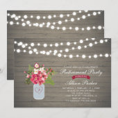 Rustic Wood Surprise Retraite Party Invitation (Devant / Derrière)