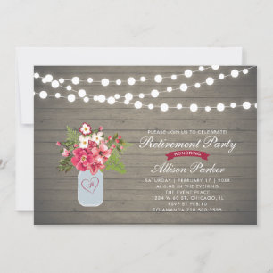 Rustic Wood Surprise Retraite Party Invitation