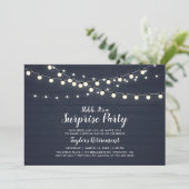 Rustic Wood Surprise Retraite Party Invitation (Debout devant)