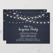 Rustic Wood Surprise Retraite Party Invitation (Devant / Derrière)
