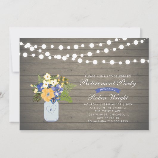 Rustic Wood Surprise Retraite Party Invitation (Devant)