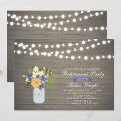 Rustic Wood Surprise Retraite Party Invitation (Devant / Derrière)