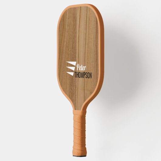 Rustic Wood Tan Paddle met naam (Links)