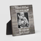 Rustic Wood tante Nephew Aangepaste foto Plaque Fotoplaat (Voorkant)