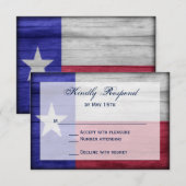 Rustic Wood Texas Flag Wedding RSVP-kaarten RSVP Kaartje (Voorkant / Achterkant)