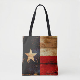 Rustic Wood Texas State Flag Grunge Kijk Draagtas