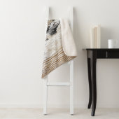 Rustic Wood Texture Deer Forest Monogram Sherpa Deken (In situ)