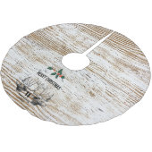 Rustic Wood Texture Deer Woodland Kerstland Kerstboom Rok (Gekanteld)
