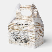 Rustic Wood Texture Deer Woodland Monogram Bedankdoosjes (Voorkant Zijde)