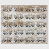 Rustic Wood Texture Deer Woodland Monogram Cadeaupapier (Vlak)