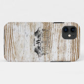 Rustic Wood Texture Deer Woodland Monogram Case-Mate iPhone Case (Achterkant (horizontaal))
