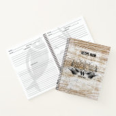 Rustic Wood Texture Deer Woodland Monogram Recipe Notitieboek (Binnen)