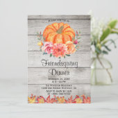 Rustic Wood Thanksgiving Friendsgiving Kaart (Staand voorkant)