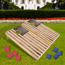 Rustic Wood Tone American Flag Horizontal