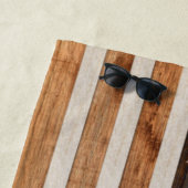 Rustic Wood Tone American Flag Horizontal Strandlaken (In situ)