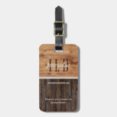 Rustic Wood Tone Business Logo Bagagelabel (Voorkant verticaal)
