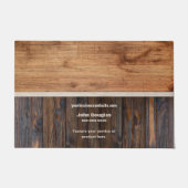 Rustic Wood Tone Business Logo Deurmat (Voorkant)