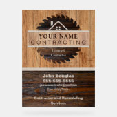Rustic Wood Tone Contractor Logo Acryl Bord (Voorkant)