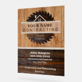 Rustic Wood Tone Contractor Logo Acryl Bord (Hoek)