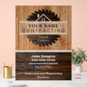 Rustic Wood Tone Contractor Logo Acryl Bord (Huwelijk)