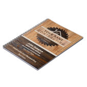 Rustic Wood Tone Contractor Logo Notitieboek (Linkerzijde)