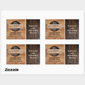 Rustic Wood Tone Contractor Logo Rechthoekige Sticker (Vel)