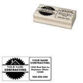Rustic Wood Tone Contractor Logo Rubberstempel (Gestempeld)