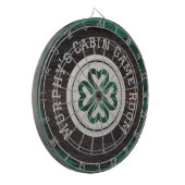 Rustic Wood Tone Irish Celtic 4 Leaf Clover Dartbord (Voorkant Links)