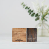 Rustic Wood Tone Logo Visitekaartje (Staand voorkant)