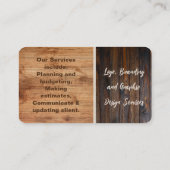 Rustic Wood Tone Logo Visitekaartje (Achterkant)