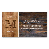 Rustic Wood Tone Magnetisch Visitekaartje (Voorkant)
