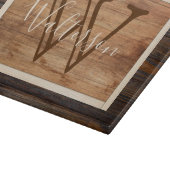 Rustic Wood Tone Monogram Snijplank (Hoek)
