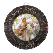 Rustic Wood Tone Nom de famille Cible de flechette (Devant)