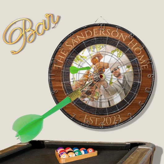 Rustic Wood Tone Nom de famille Cible de flechette