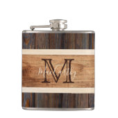 Rustic Wood Tone Stripe Brown Heupfles (Voorkant)