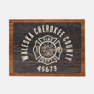 Rustic Wood tone vuurman embleem Deurmat