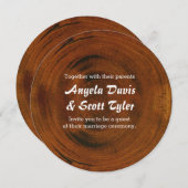 Rustic Wood Tree Stump Country Wedding Uitnodiging (Voorkant / Achterkant)