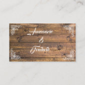 Rustic Wood Twinkle Lights dentelle Mariage Carte (Dos)