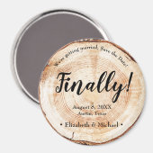 Rustic Wood Uniek Eindelijk worden we getrouwd Magneet (Voorkant / Achterkant)