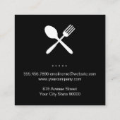 Rustic Wood Utensils bbq grill meester Vierkante Visitekaartje (Achterkant)