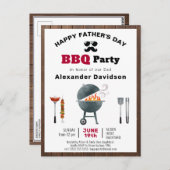 Rustic Wood Vaderdag BBQ Uitnodiging (Voorkant / Achterkant)