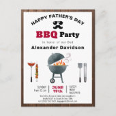 Rustic Wood Vaderdag BBQ Uitnodiging (Voorkant)