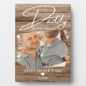 Rustic Wood Vaderdag Best papa Foto Fotoplaat (voorkant)