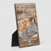 Rustic Wood Vaderdag Best papa Foto Fotoplaat (Zijkant)